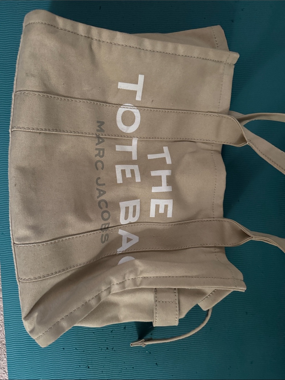 Marc Jacobs Beige Canvas Tote with White Logo